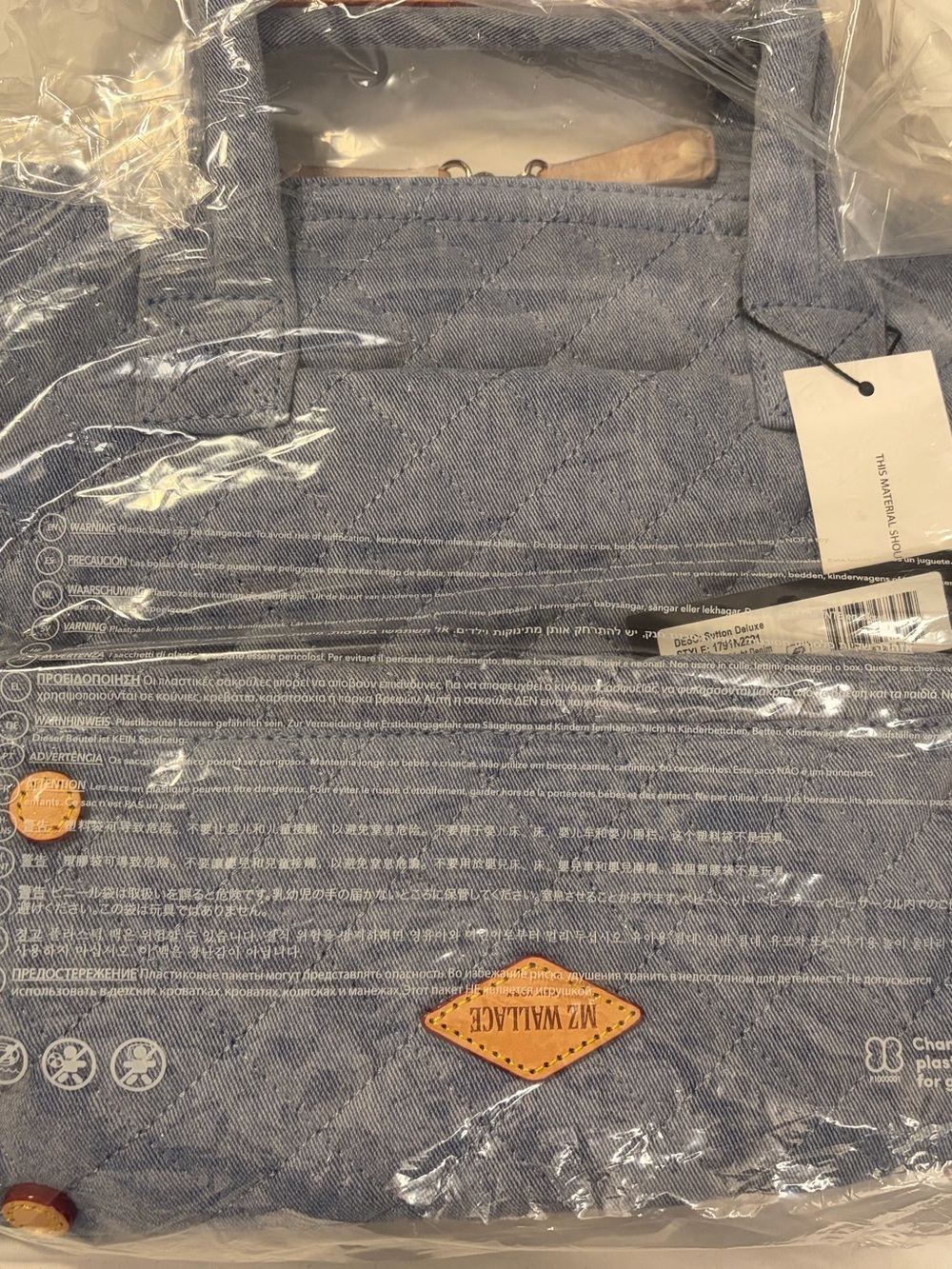 MZ Wallace Quilted Small Sutton Deluxe in Light Denim; NWT - Picture 3 of 9